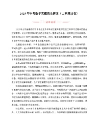 2025年中考数学真题完全解读（山东潍坊卷）