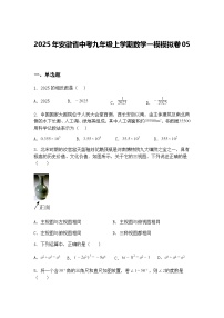 2025年安徽省中考九年级上学期数学一模模拟卷05（含答案解析）