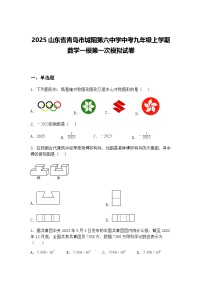 2025山东省青岛市城阳第六中学中考九年级上学期数学一模第一次模拟试卷（含答案解析）