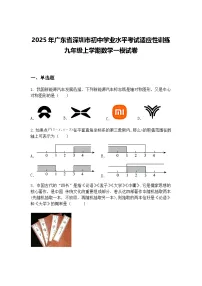 2025年广东省深圳市初中学业水平考试适应性训练九年级上学期数学一模试卷（含答案解析）