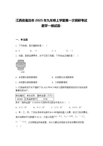 江西省南昌市2025年九年级上学期第一次调研考试数学一模试题-（含答案解析）