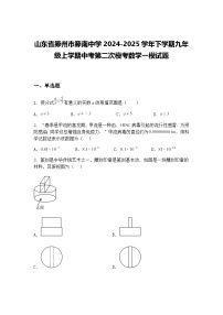 山东省滕州市滕南中学2024-2025学年下学期九年级上学期中考第二次模考数学一模试题（含答案解析）