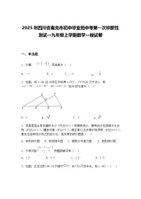 2025年四川省南充市初中毕业班中考第一次诊断性测试一九年级上学期数学一模试卷（含答案解析）
