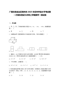 广西壮族自治区梧州市2025年初中学业水平考试第一次模拟测试九年级上学期数学一模试题（含答案解析）