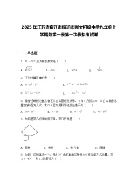 2025年江苏省宿迁市宿迁市崇文初级中学九年级上学期数学一模第一次模拟考试卷（含答案解析）