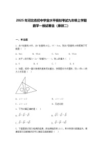 2025年河北省初中学业水平模拟考试九年级上学期数学一模试卷含（原创二）（含答案解析）