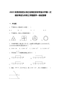 2025年贵州省遵义市红花岗区初中学业水平第一次模拟考试九年级上学期数学一模试题卷（含答案解析）