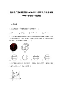 四川省广元市苍溪县2024-2025学年九年级上学期中考一诊数学一模试题（含答案解析）