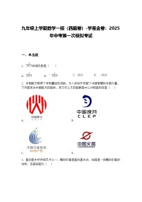 九年级上学期数学一模（西藏卷）2025年中考第一次模拟考试（含答案解析）