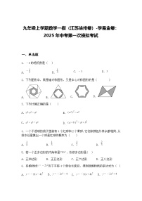 九年级上学期数学一模（江苏徐州卷）2025年中考第一次模拟考试（含答案解析）