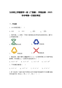 九年级上学期数学一模（广西卷）2025年中考第一次模拟考试（含答案解析）