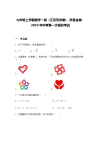 九年级上学期数学一模（江苏苏州卷）2025年中考第一次模拟考试（含答案解析）
