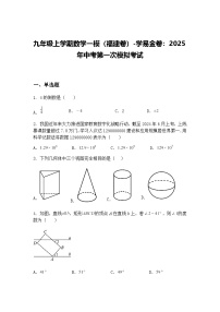九年级上学期数学一模（福建卷）2025年中考第一次模拟考试（含答案解析）