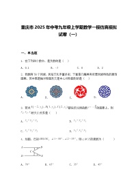 重庆市2025年中考九年级上学期数学一模仿真模拟试卷（一）（含答案解析）