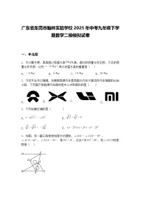 广东省东莞市翰林实验学校2025年中考九年级下学期数学二模模拟试卷（含答案解析）
