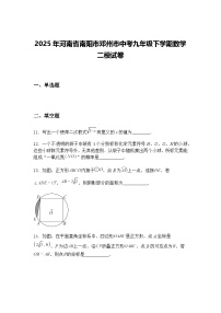 2025年河南省南阳市邓州市中考九年级下学期数学二模试卷（含答案解析）