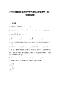2025年福建省泉州市中考九年级上学期数学一模一检预测试卷（含答案解析）