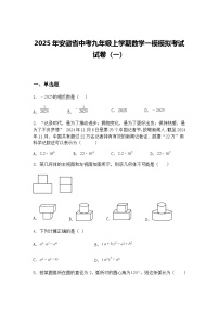 2025年安徽省中考九年级上学期数学一模模拟考试试卷（一）（含答案解析）