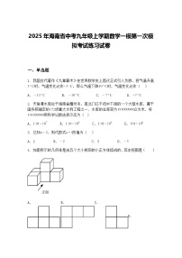 2025年海南省中考九年级上学期数学一模第一次模拟考试练习试卷（含答案解析）