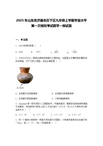 2025年山东省济南市历下区九年级上学期学业水平第一次模拟考试数学一模试题（含答案解析）