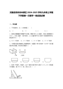 河南省郑州市中原区2024-2025学年九年级上学期下学期第一次数学一模试题试卷（含答案解析）