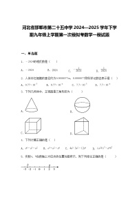 河北省邯郸市第二十五中学2024—2025学年下学期九年级上学期第一次模拟考数学一模试题（含答案解析）