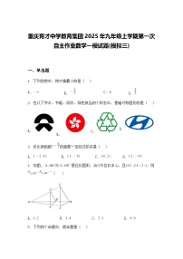 重庆育才中学教育集团2025年九年级上学期第一次自主作业数学一模试题(模拟三)（含答案解析）