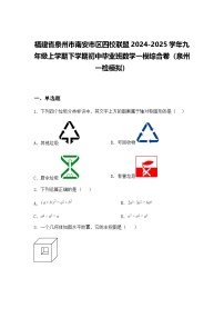 福建省泉州市南安市区四校联盟2024-2025学年九年级上学期下学期初中毕业班数学一模综合卷（泉州一检模拟）（含答案解析）