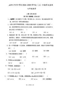 2024-2025四川成都七中育才学校七年级上学期期中考试数学试题（无答案）