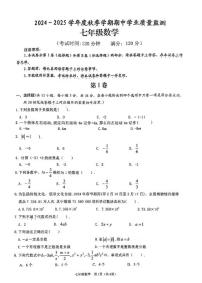 2024-2025广西南宁市武鸣区上学期七年级数学期中考试试卷（无答案）