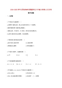 2024_2025学年江苏省徐州市联盟学区八年级上册（12月）月考数学试题【附答案】