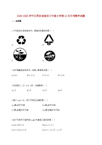 2024_2025学年江苏省盐城市八年级上册（12月）月考数学题【附答案】
