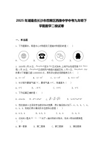 2025年湖南省长沙市岳麓区西雅中学中考九年级下学期数学二模试卷（含答案解析）