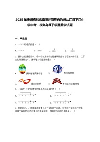 2025年贵州省黔东南苗族侗族自治州从江县下江中学中考二模九年级下学期数学试题（含答案解析）
