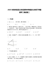 2025年贵州省遵义市校联考中考模拟九年级下学期数学二模试题二（含答案解析）