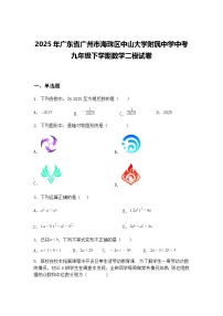 2025年广东省广州市海珠区中山大学附属中学中考九年级下学期数学二模试卷（含答案解析）