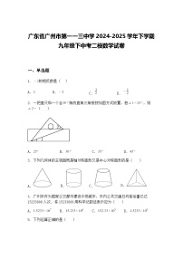 广东省广州市第一一三中学2024-2025学年下学期九年级下中考二模数学试卷（含答案解析）
