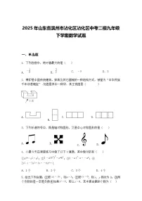 2025年山东省滨州市沾化区沾化区中考二模九年级下学期数学试题（含答案解析）