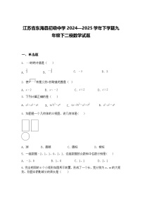 江苏省东海县初级中学2024—2025学年下学期九年级下二模数学试题（含答案解析）