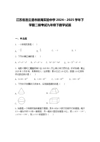 江苏省连云港市新海实验中学2024～2025学年下学期二模考试九年级下数学试题（含答案解析）
