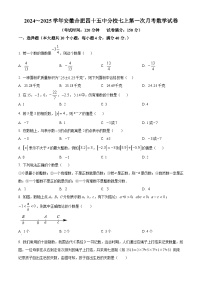 安徽省合肥市第四十五中学工业区分校2024～2025学年上学期第一次月考七年级数学试卷