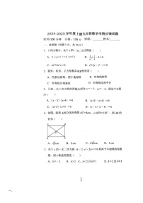 河南省驻马店市2024—-2025学年上学期10月份月考九年级数学试题