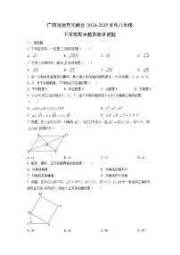 广西河池市天峨县2024-2025学年八年级下学期期末检测数学试卷（学生版）