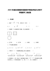 2025年湖北省襄阳市保康县中考模拟考试九年级下学期数学二模试题（含答案解析）