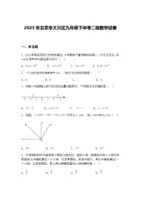 2025年北京市大兴区九年级下中考二模数学试卷（含答案解析）