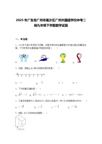 2025年广东省广州市南沙区广州外国语学校中考二模九年级下学期数学试题（含答案解析）