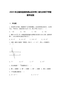 2025年云南省昆明市西山区中考二模九年级下学期数学试题（含答案解析）