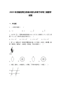 2025年河南省周口市商水县九年级下中考二模数学试题（含答案解析）