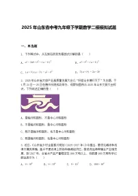 2025年山东省中考九年级下学期数学二模模拟试题（含答案解析）