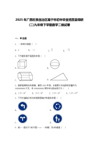 2025年广西壮族自治区南宁市初中毕业班质量调研(二)九年级下学期数学二模试卷（含答案解析）